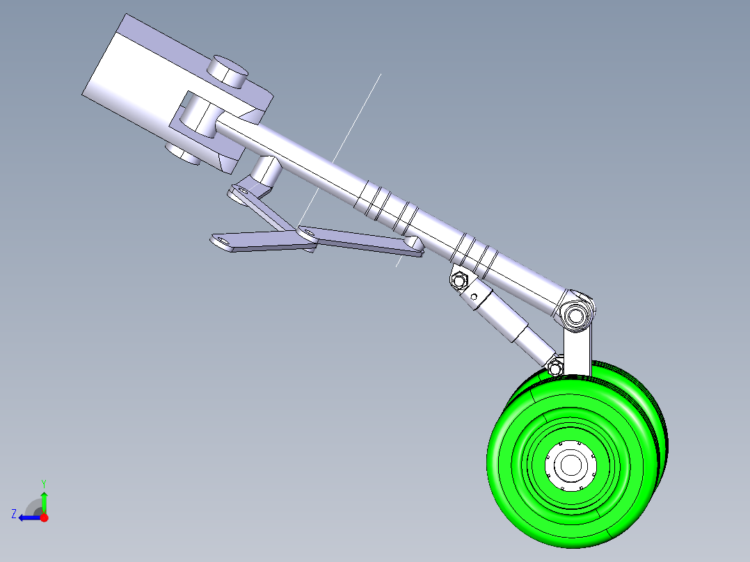 飞机起落架三维模型右视图