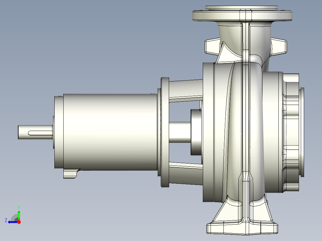 离心泵叶轮右视图