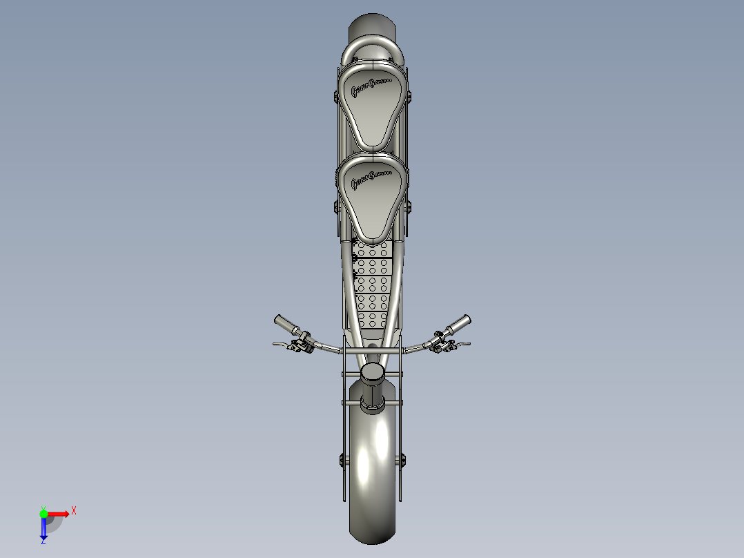 电摩托车ebike俯视图