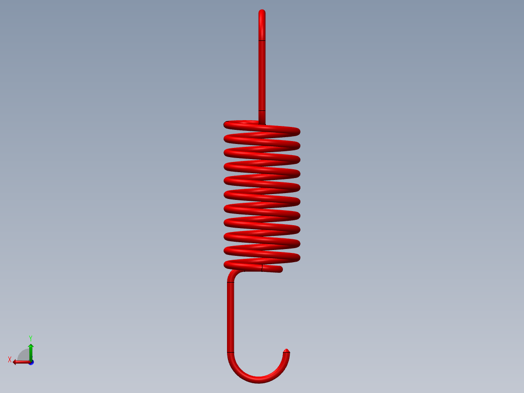简单弹簧后视图