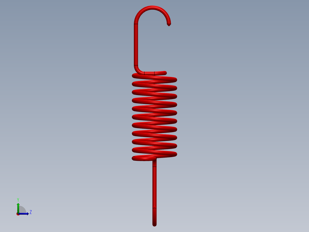 简单弹簧左视图