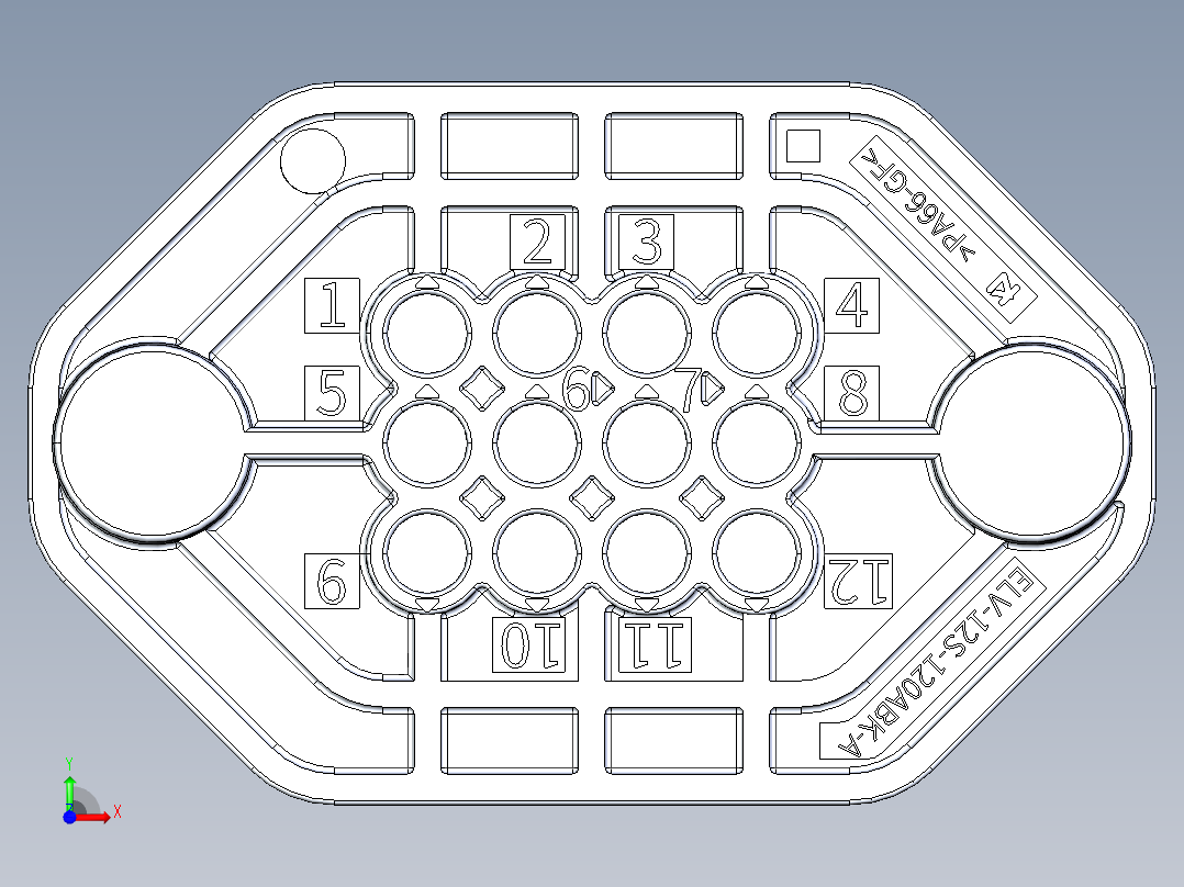 连接器ELV-12S-120ABK-A前视图