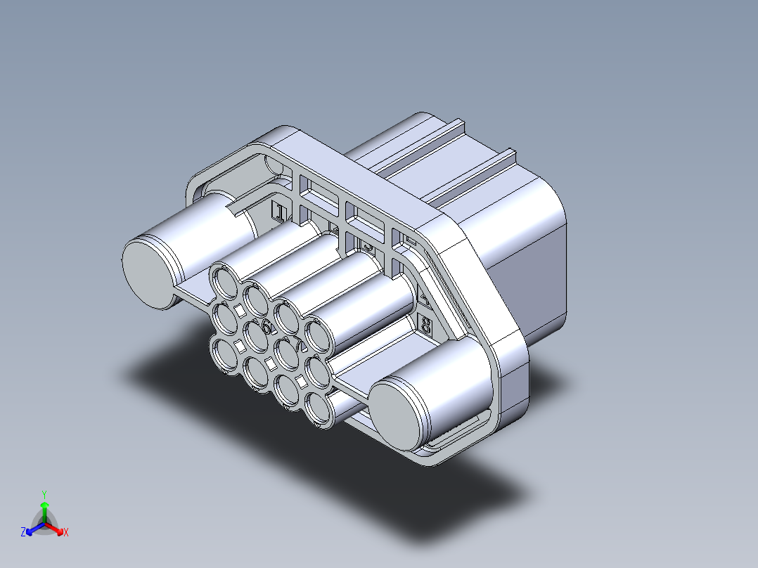 连接器ELV-12S-120ABK-A正等轴测图
