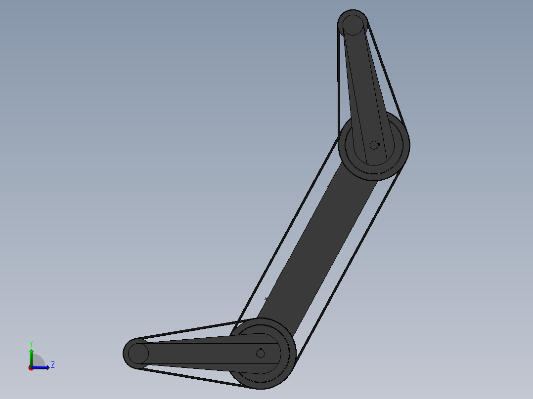 四爪履带车 3D模型左视图