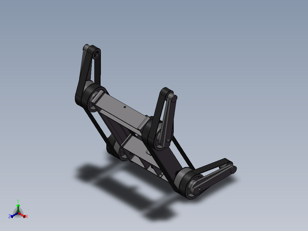 四爪履带车 3D模型正等轴测图