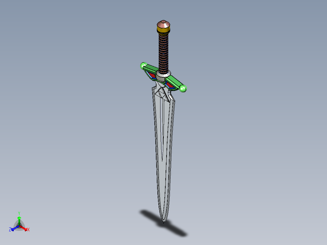 剑、宝剑(153)正等轴测图