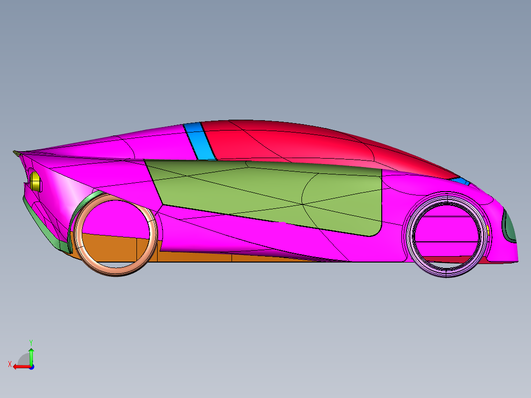 挎斗双鱼雷赛车汽车后视图