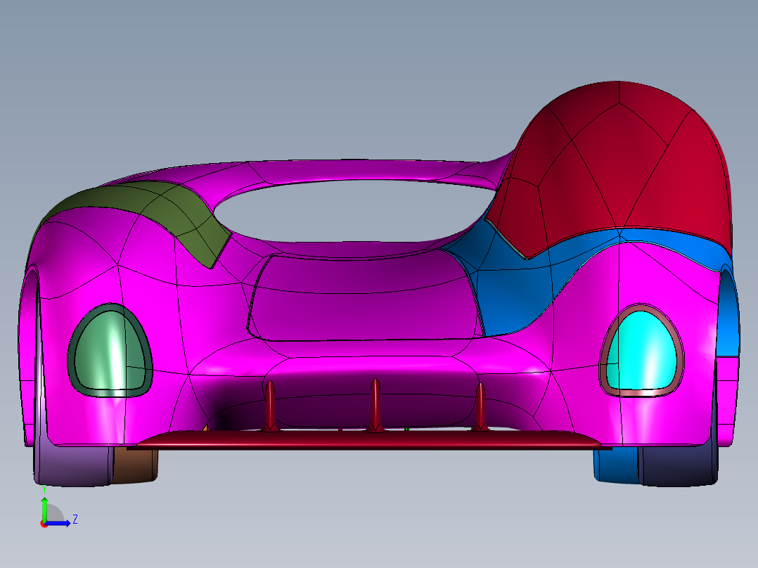 挎斗双鱼雷赛车汽车左视图