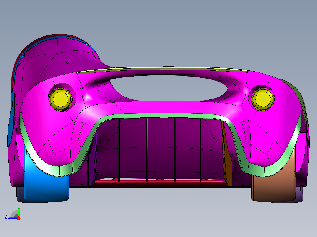挎斗双鱼雷赛车汽车右视图