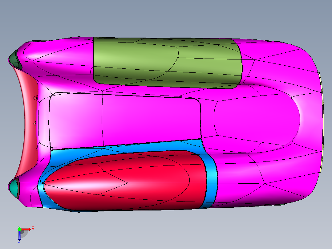 挎斗双鱼雷赛车汽车俯视图