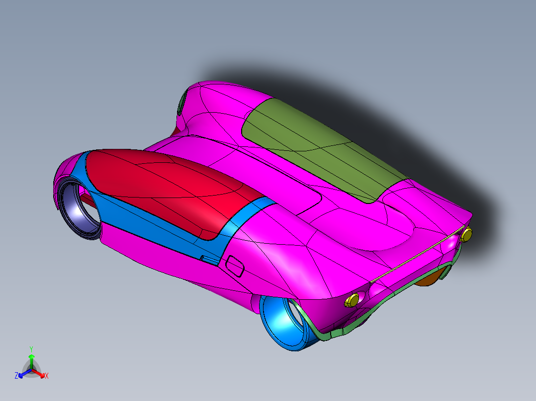 挎斗双鱼雷赛车汽车正等轴测图