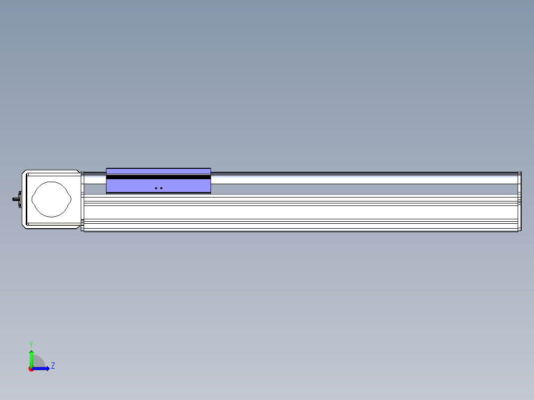 同步带滑台-半封闭B17-L100-S400-R-P75-D3-N3左视图