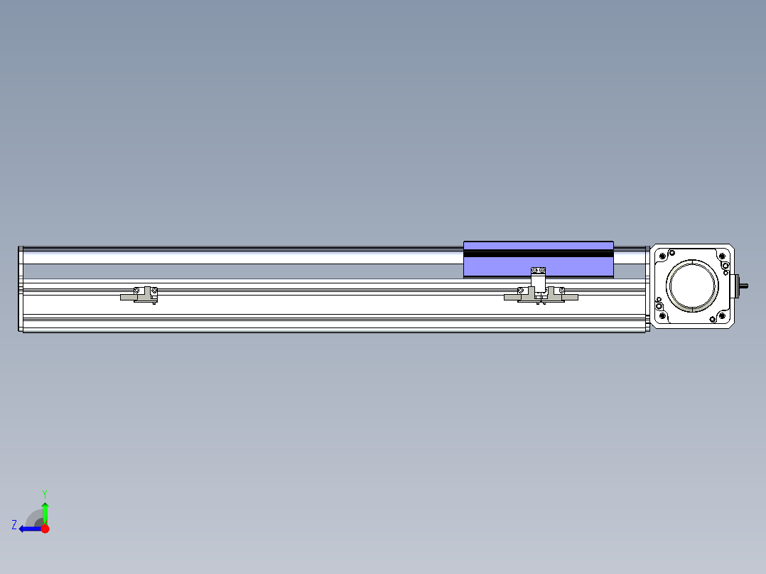 同步带滑台-半封闭B17-L100-S400-R-P75-D3-N3右视图