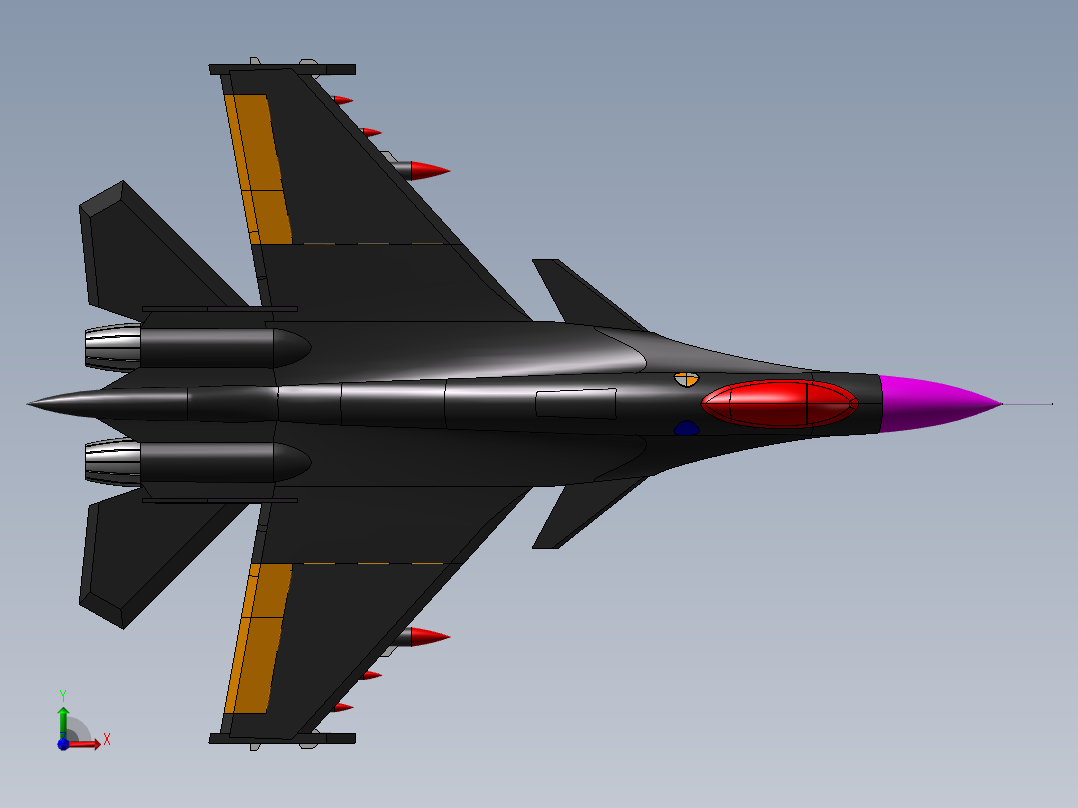 俄罗斯su27战斗机 3前视图