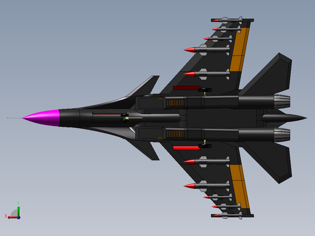 俄罗斯su27战斗机 3后视图
