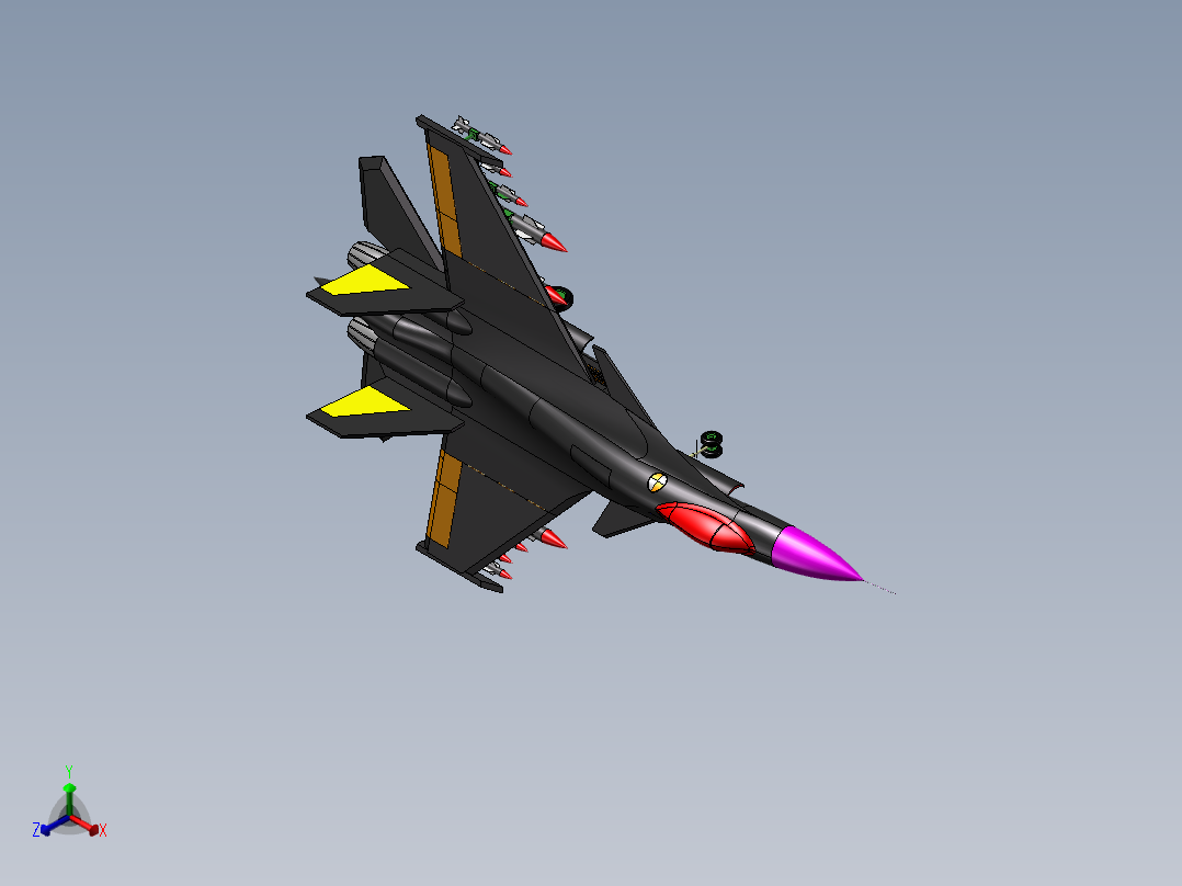 俄罗斯su27战斗机 3正等轴测图