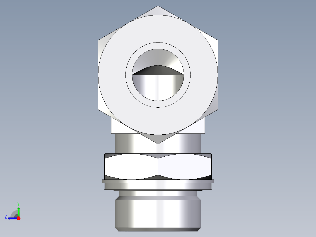 卡套式工业通用硬管接头EO_Adjustable_Locknut_elbow_WEE25SMCF右视图