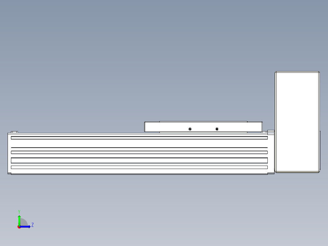 同步带全封闭直线模组TPA-HCB-120D-90-L150-LU-Y-P40-N3左视图