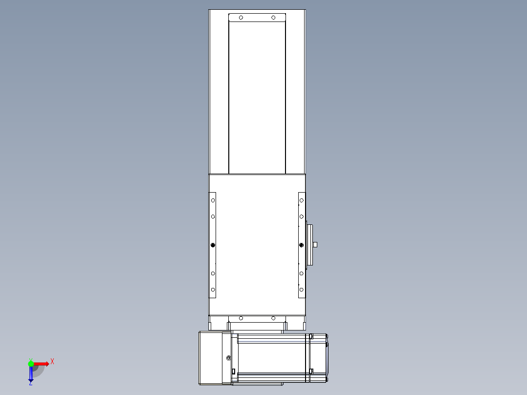 同步带全封闭直线模组TPA-HCB-120D-90-L150-LU-Y-P40-N3俯视图