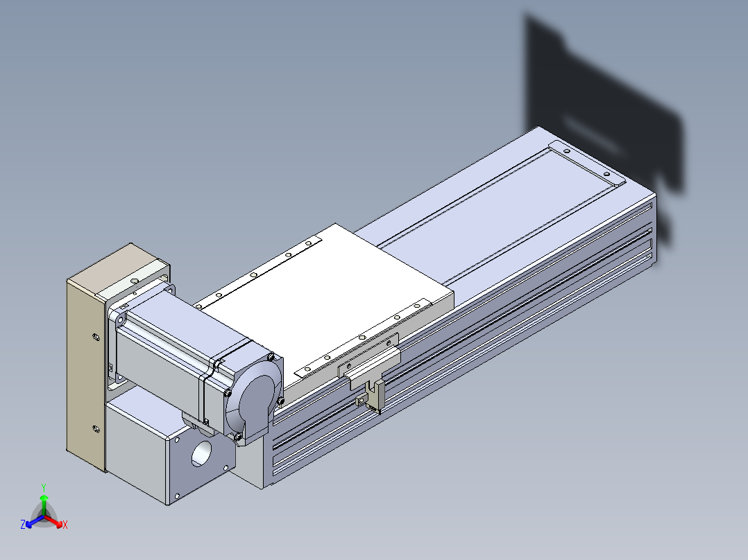 同步带全封闭直线模组TPA-HCB-120D-90-L150-LU-Y-P40-N3正等轴测图