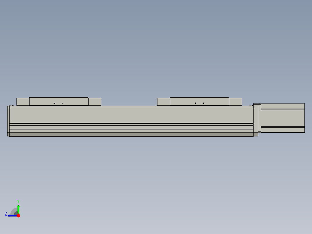 直线模组LHC17-S350-M设计图纸右视图