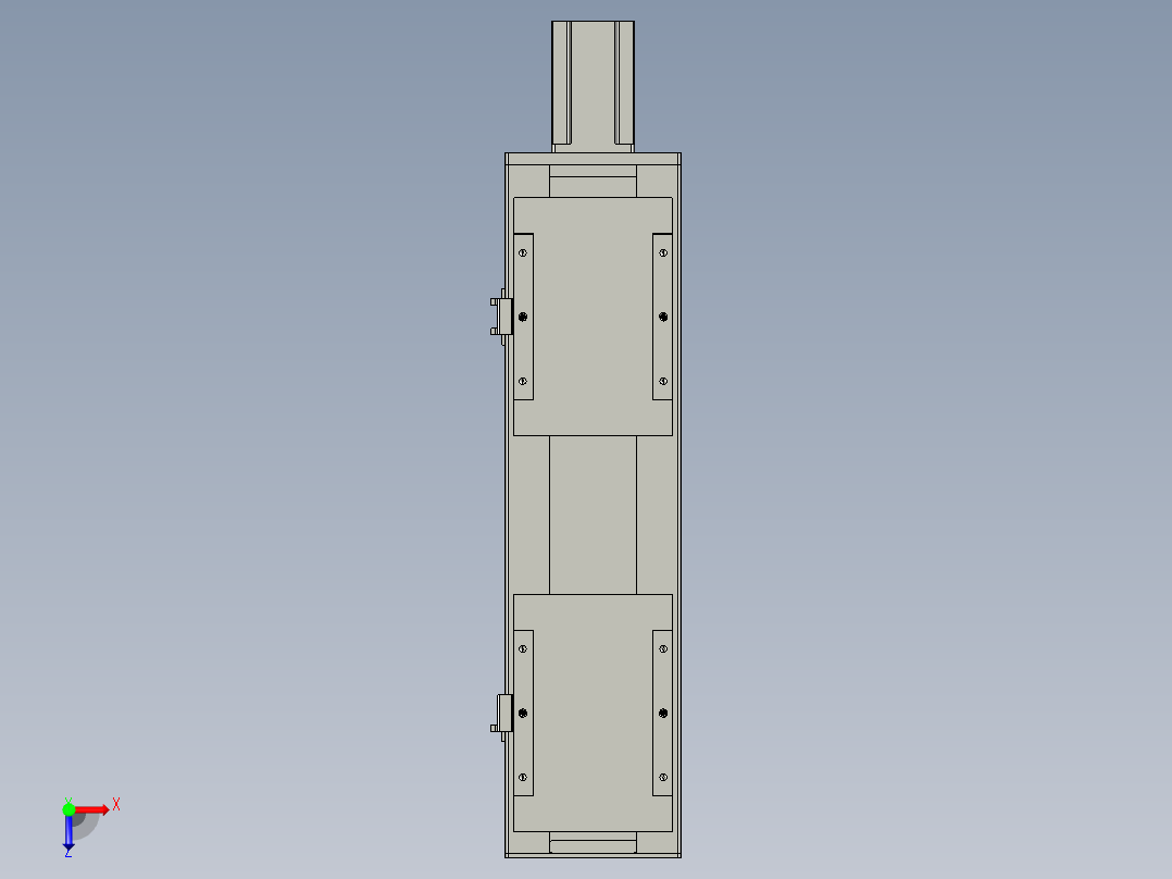 直线模组LHC17-S350-M设计图纸俯视图