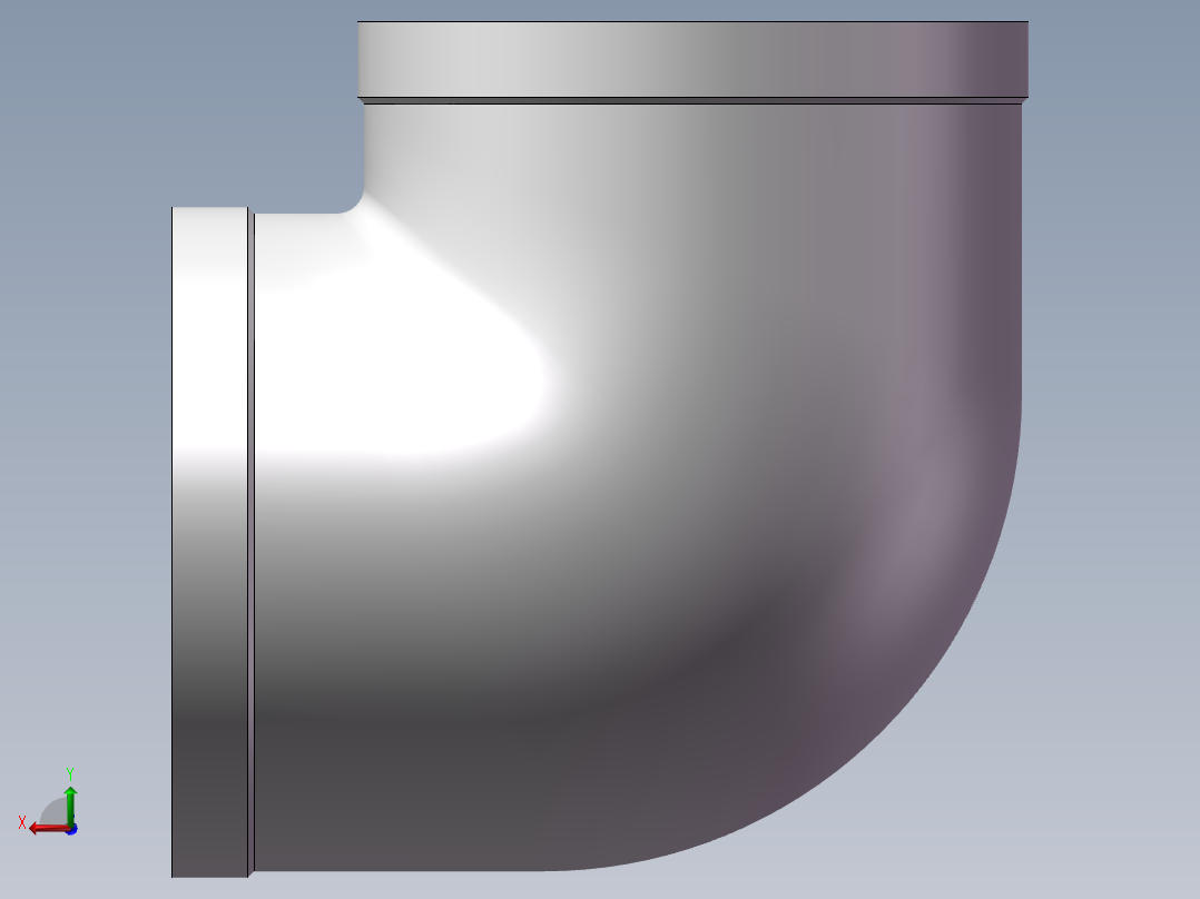 弯头-90°等径 DN100后视图