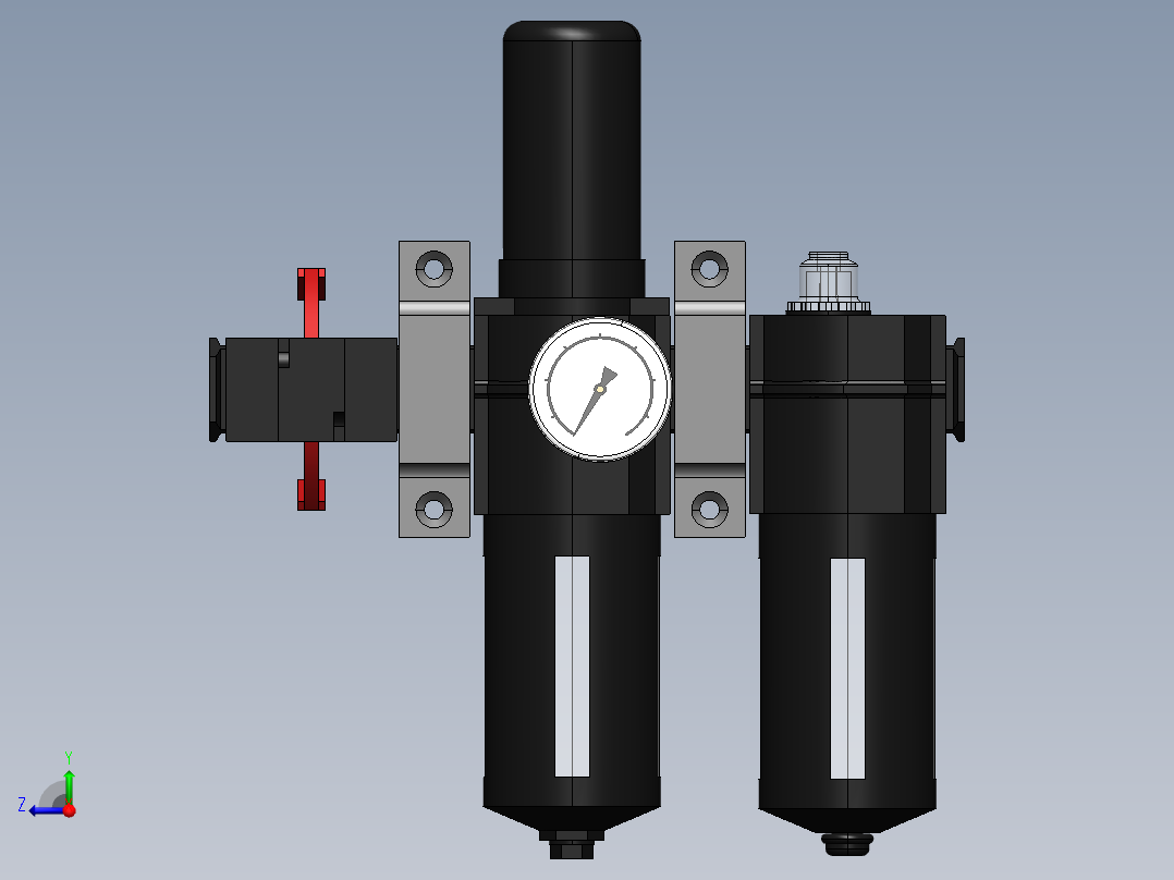 KIT FILTRO REGULADOR LUBRIF. DRENO AUTO 1-2 (BL74-XXX)右视图