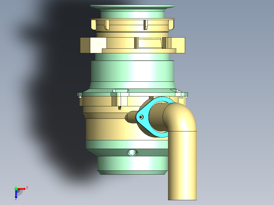 食品垃圾处理器设计（三维图+CAD图纸+说明）俯视图