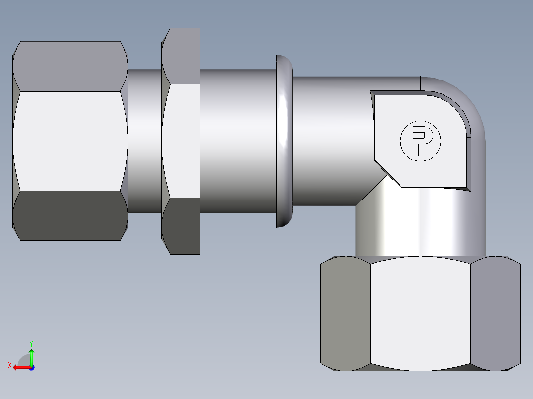 卡套式工业通用硬管接头EO_Bulkhead_elbow_WSV20ZS71后视图