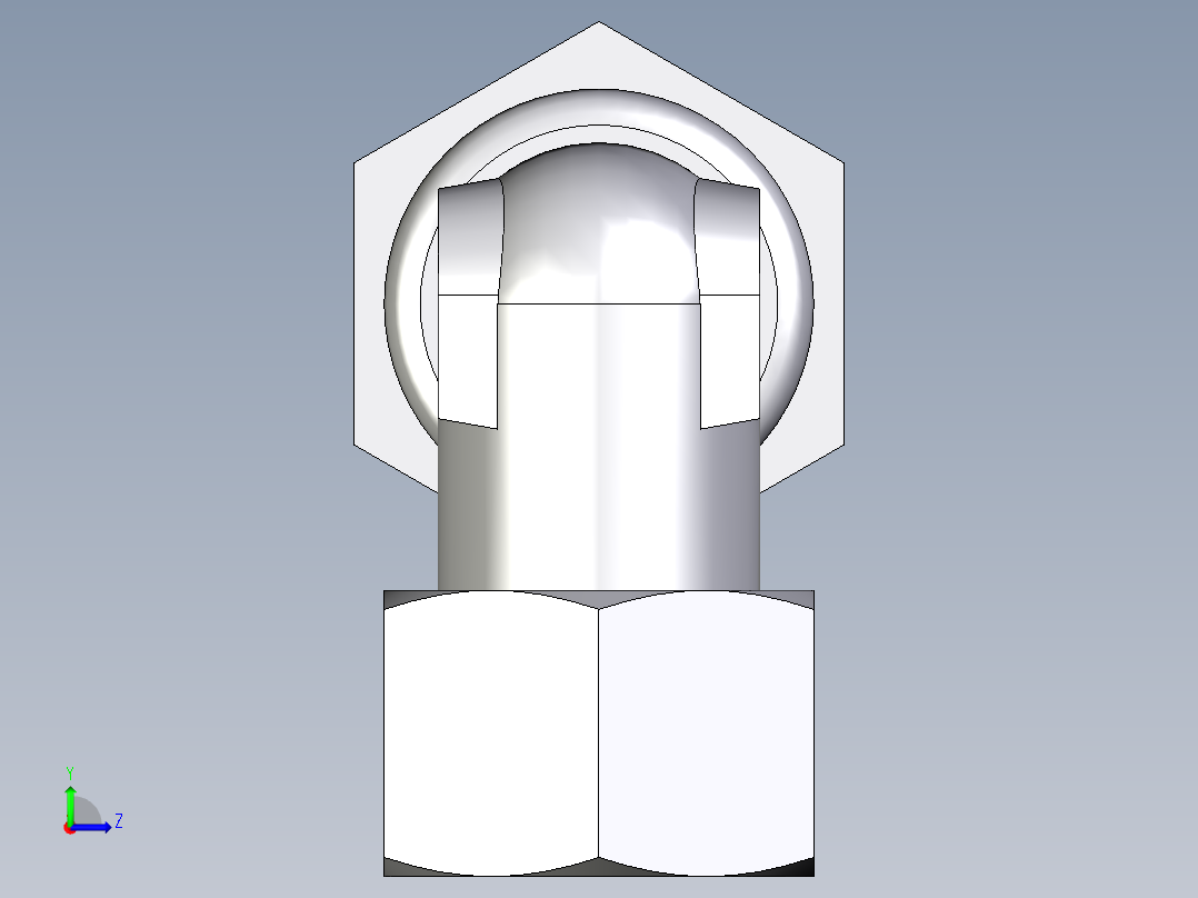 卡套式工业通用硬管接头EO_Bulkhead_elbow_WSV20ZS71左视图