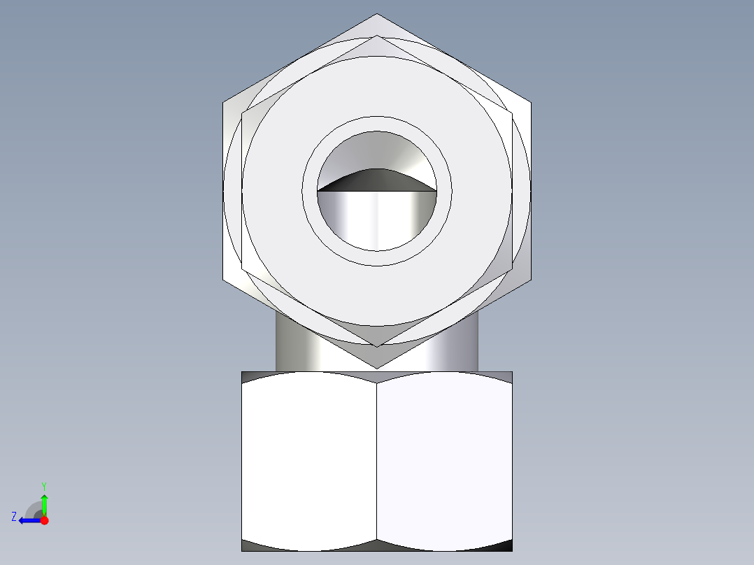 卡套式工业通用硬管接头EO_Bulkhead_elbow_WSV20ZS71右视图