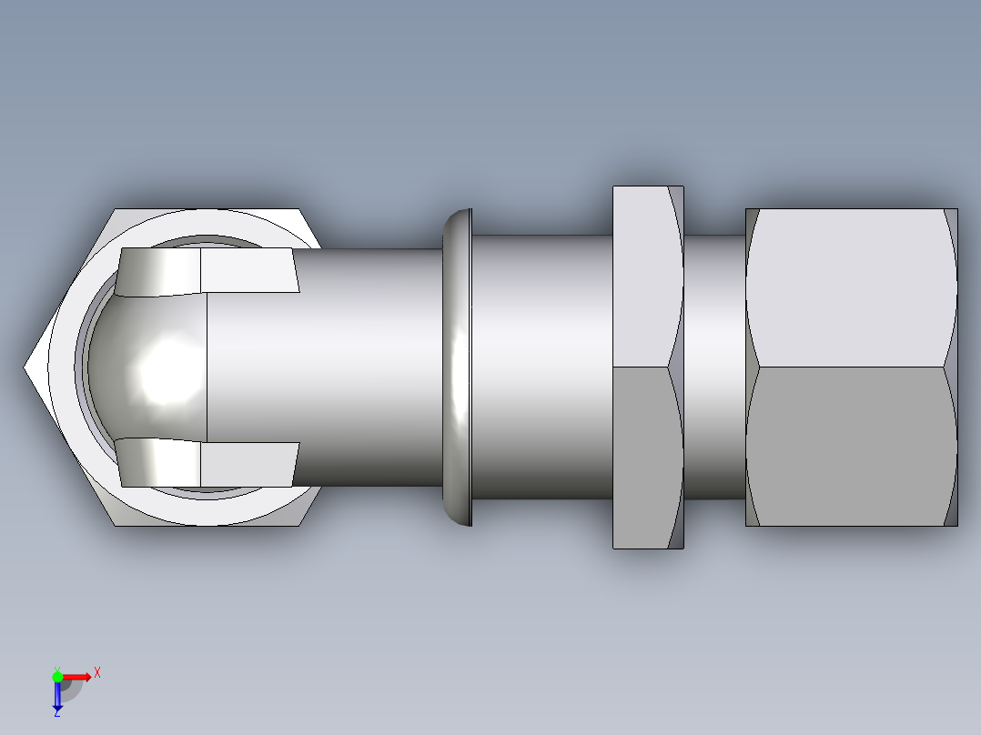 卡套式工业通用硬管接头EO_Bulkhead_elbow_WSV20ZS71俯视图