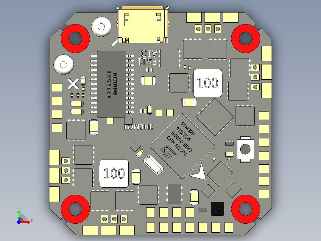 FPV无人机飞控电路板前视图