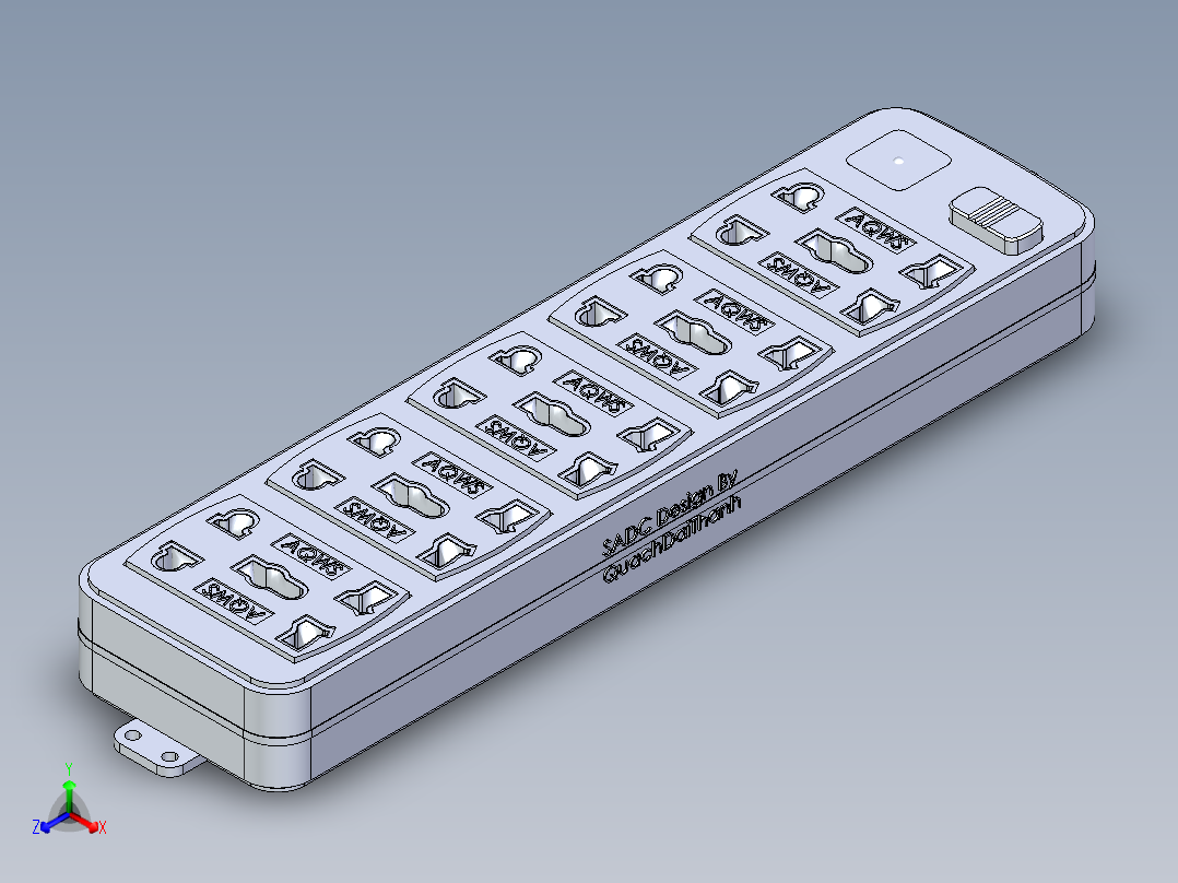 简单的插座外壳 SW STP正等轴测图