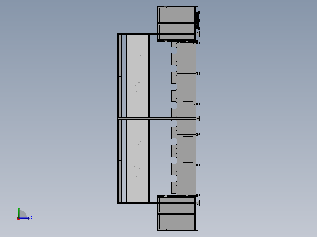 双层倍速链流水线3D模型 非标自动化机械三维左视图