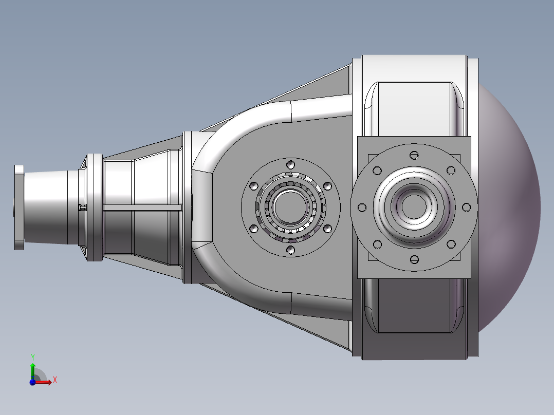 中型汽车驱动系统设计及仿真分析【双级主减速器驱动桥】【三维+二维+说明】前视图