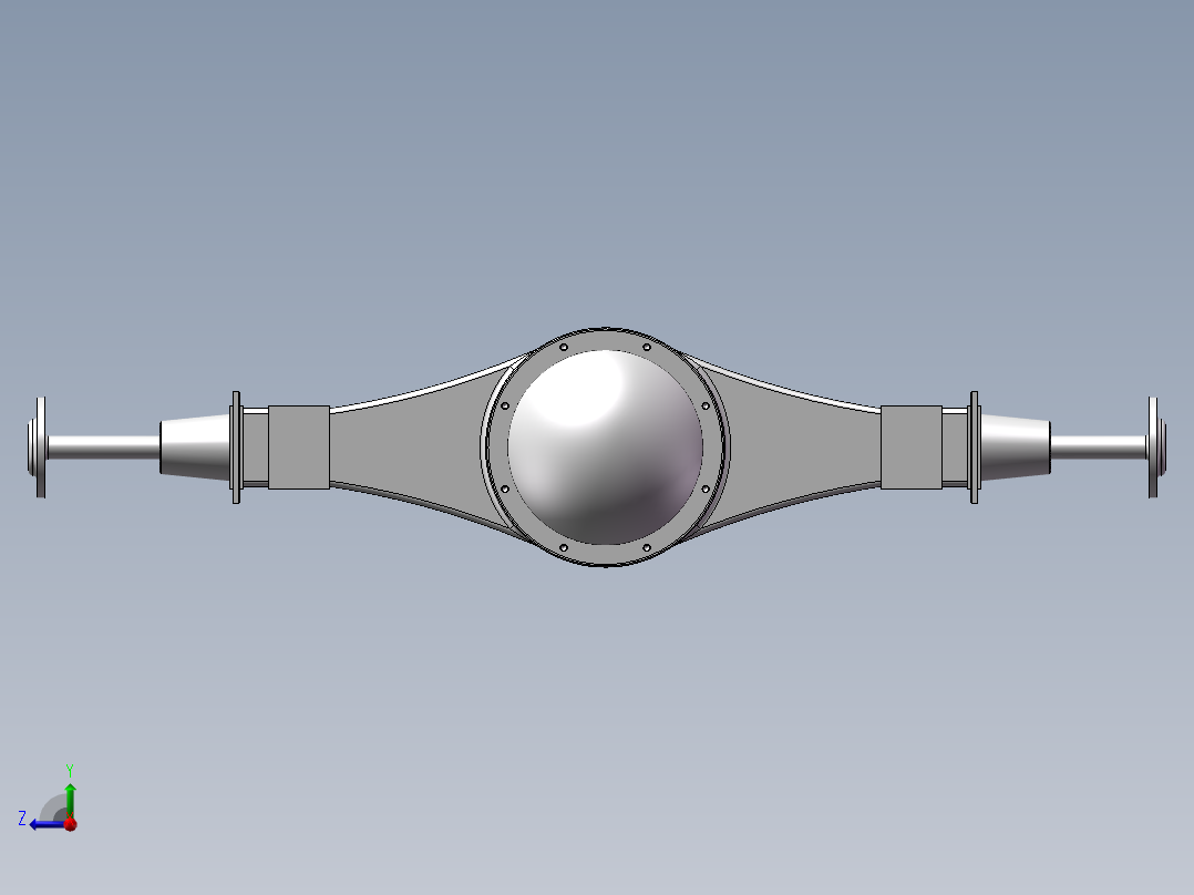 中型汽车驱动系统设计及仿真分析【双级主减速器驱动桥】【三维+二维+说明】右视图