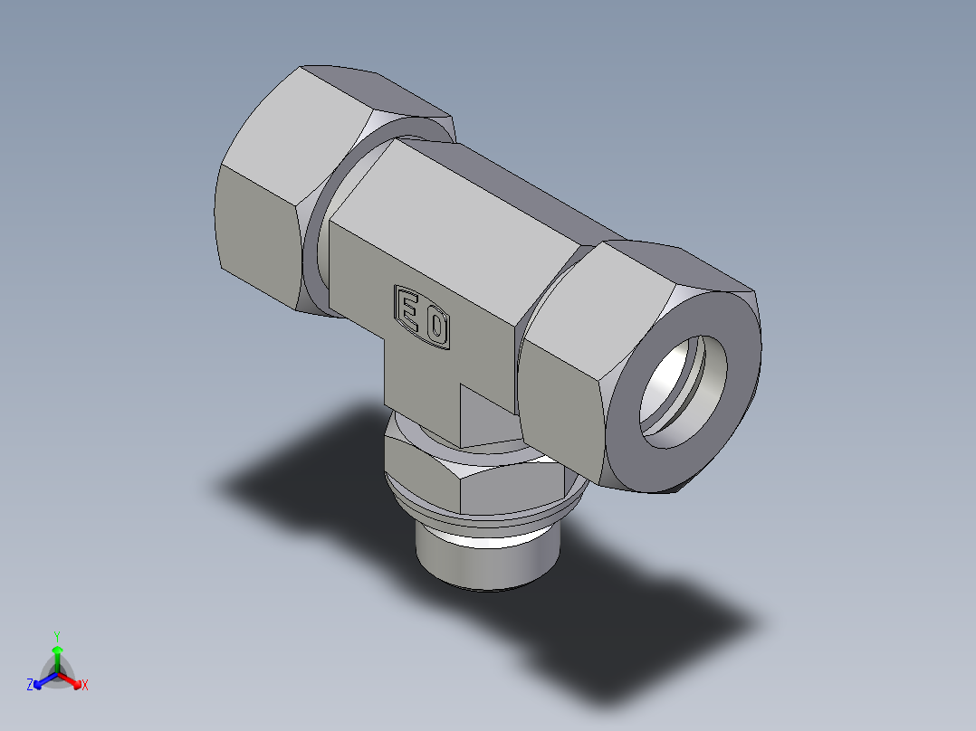 卡套式工业通用硬管接头EO_Adjustable_locknut_branch_tee_TEE18LRCF