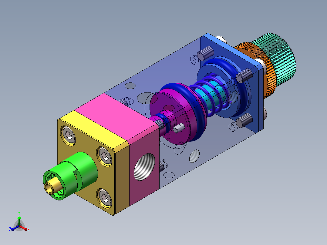 GV630气缸点胶阀正等轴测图