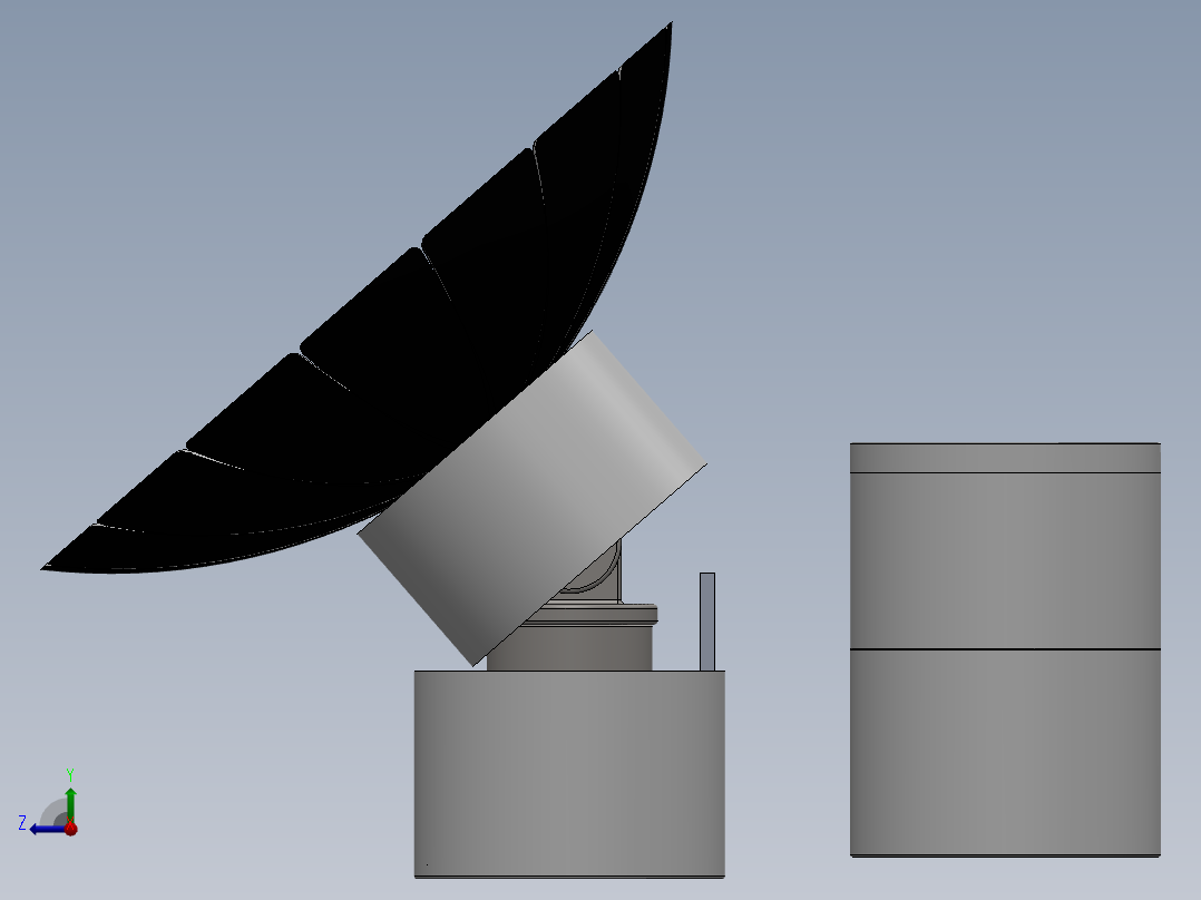 雷达接收器设计模型右视图