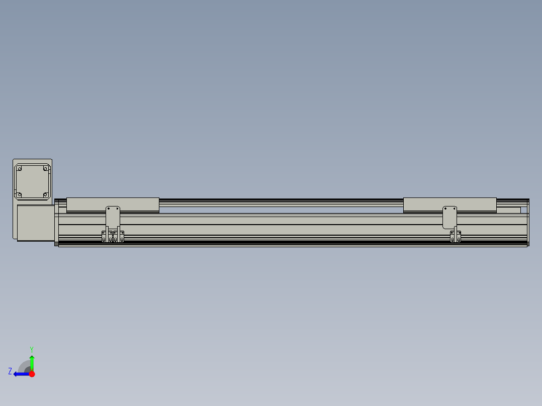 直线模组LHB21-L40-S800-LU设计图纸右视图