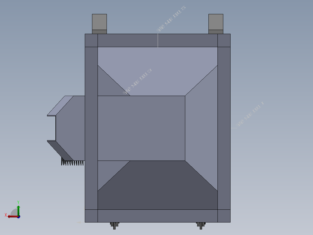 反击式破碎机-反向料斗后视图