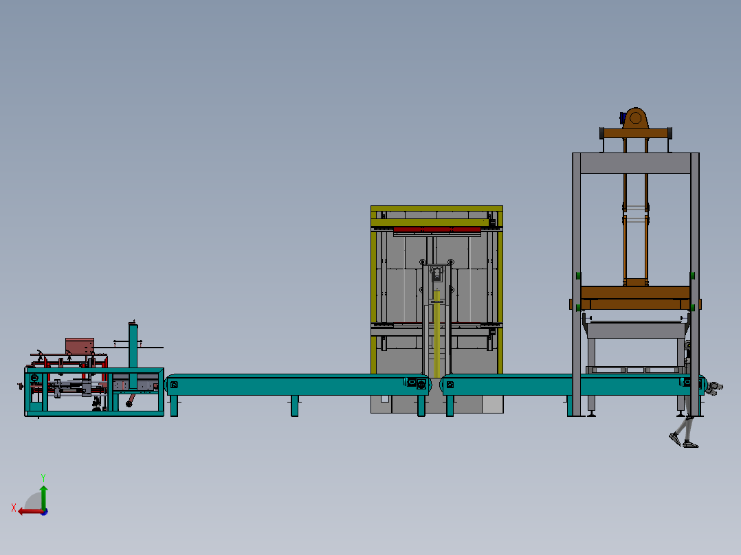 木板自动加工生产线sw17可编辑后视图