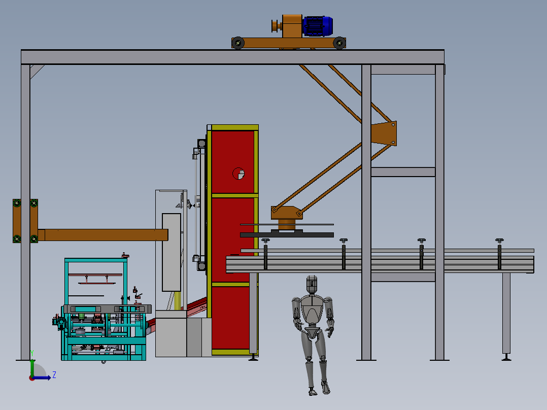 木板自动加工生产线sw17可编辑左视图
