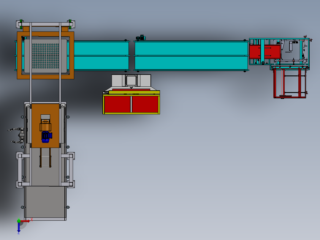 木板自动加工生产线sw17可编辑俯视图