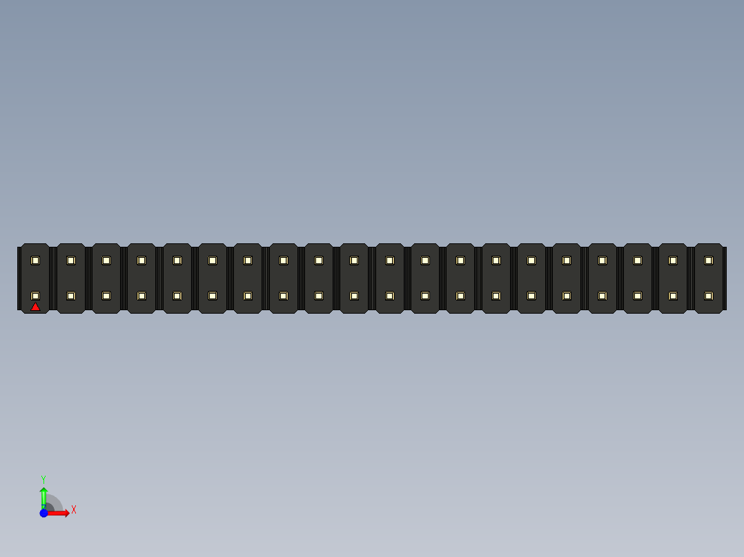 彩色公头100mil（2.54mm）系列-DS1021_black_2x20p_100mil_Type19_rev1.0前视图