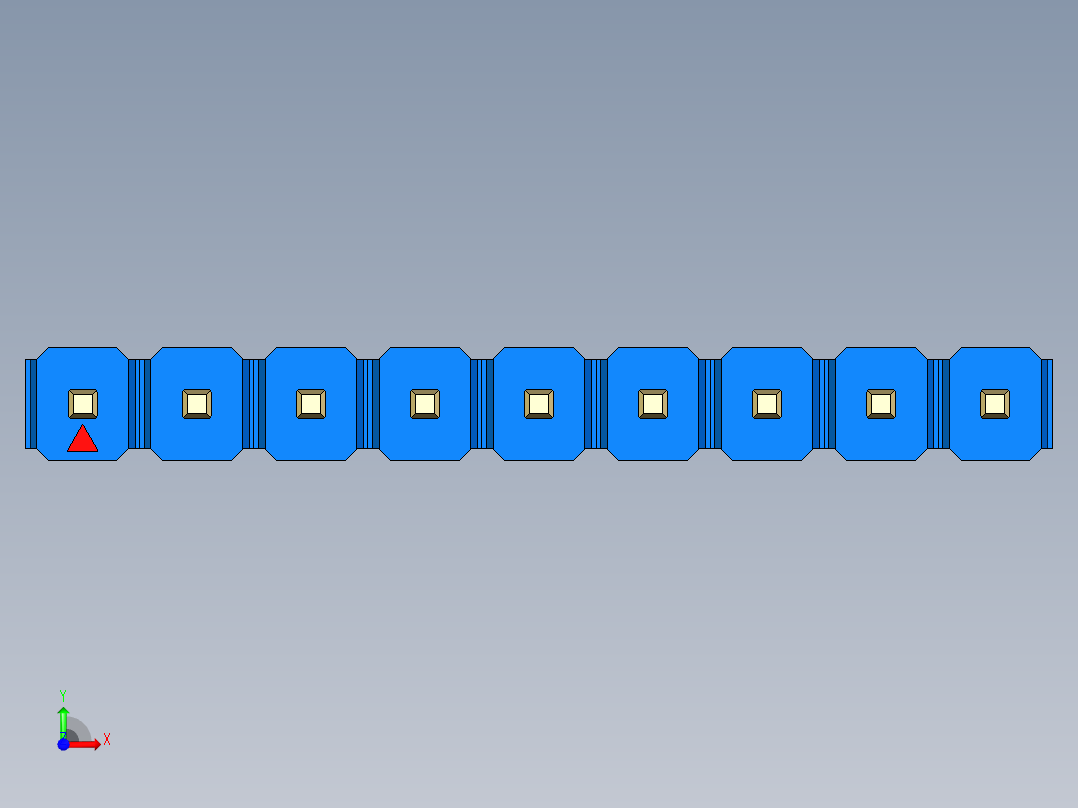 彩色公头100mil（2.54mm）系列-DS1021_blue_1x09p_100mil_Type43_rev1.0前视图