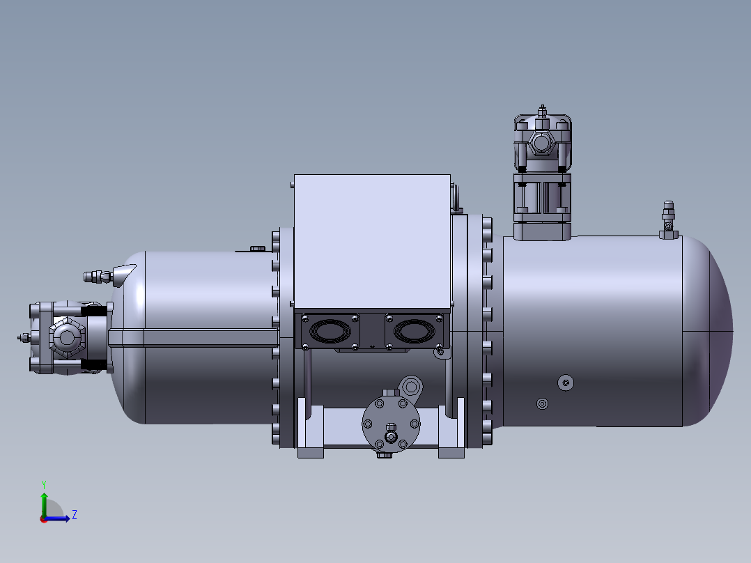 螺杆式压缩机模型左视图