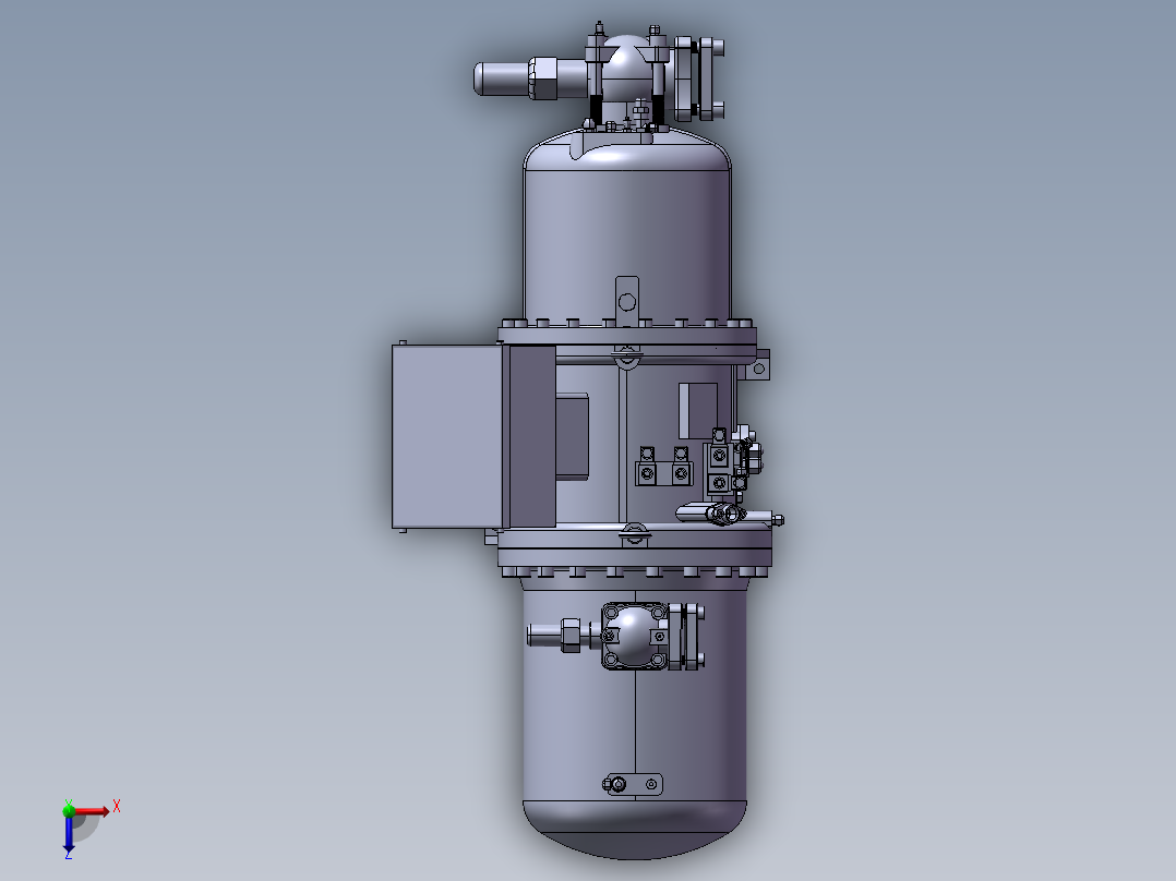 螺杆式压缩机模型俯视图